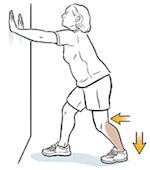 Calf stretch knee bent grapihic